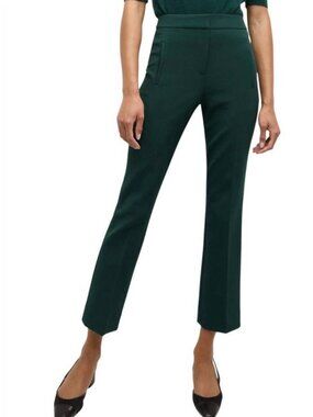 VERONICA BEARD Women's EUC Arte Pant Crop Trouser in Pine Green | Size 10